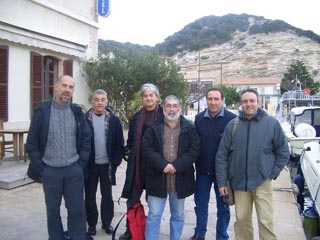 De gauche à droite :  Gabriele Verdinelli, Ghjacumu.Thiers, Angelo Vargiu,  Guidu Cimino, Alain Di Meglio, Gabriele Benucci.
